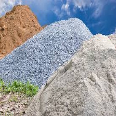 Sand, gravel, crush, cement